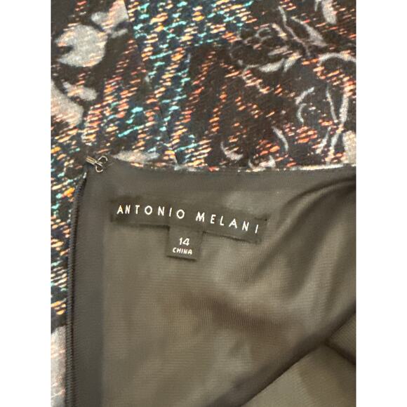 Antonio Melani Soft Fitted and Lined Fall Floral Midi Dress 14 EUC - Picture 5 of 6